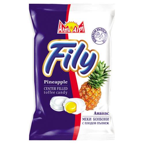 Alpi Fily Ananas Toffee Bonbons | 90 g Alpi Fily Ananas Toffee Bonbons aus Bulgarien.