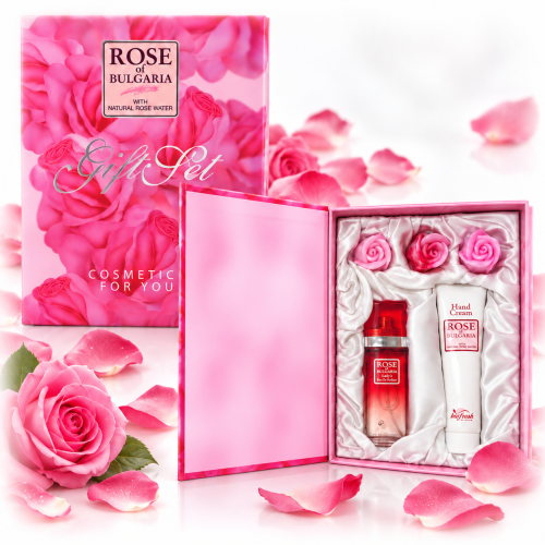 Biofresh Rose of Bulgaria Rosenseife, Parfüm, Handcreme Geschenkset | 1 Stk. Biofresh Rose of Bulgaria Rosenseife, Parfüm, Handcreme Geschenkset aus Bulgarien.