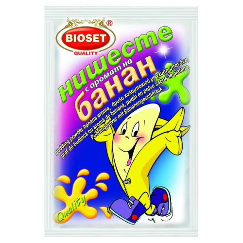 Bioset Puddingpulver Bananengeschmack | 60 g Bioset Puddingpulver Bananengeschmack aus Bulgarien.