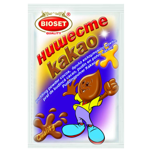 Bioset Puddingpulver Kakaogeschmack | 60 g Bioset Puddingpulver Kakaogeschmack aus Bulgarien.