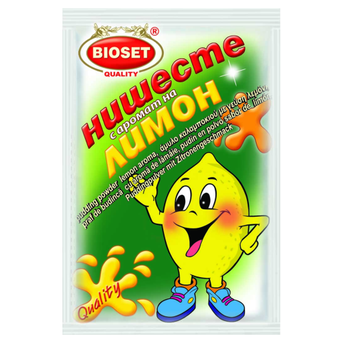 Bioset Puddingpulver Zitronengeschmack | 60 g Bioset Puddingpulver Zitronengeschmack aus Bulgarien.