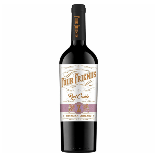 Four Friends Red Cuvee | 0,75 l Four Friends Red Cuvee Merlot, Cabernet Franc, Cabernet Sauvignon, Petit Verdot Rotwein aus Bulgarien.