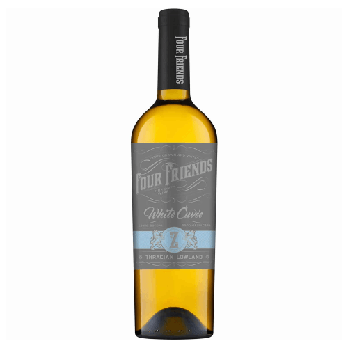 Four Friends White Cuvee | 0,75 l Four Friends White Cuvee Chardonnay, Viognier, Sauvignon Blanc, Pinot Gris Weisswein aus Bulgarien.