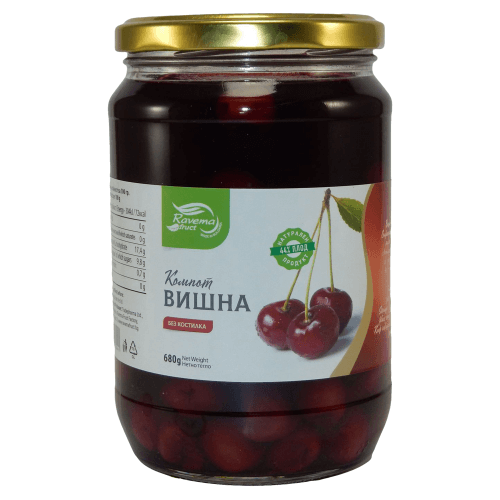 Ravema bulgarisches Kirsch Kompott | 680 g Ravema bulgarisches Kirsch Kompott aus Bulgarien.