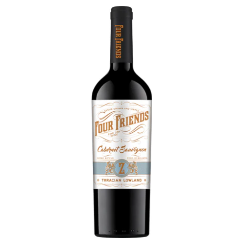 Four Friends Cabernet Sauvignon | 0,75 l Four Friends Cabernet Sauvignon Single Vineyard Rotwein aus Bulgarien.