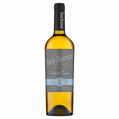 Four Friends White Cuvee | 0,75 l Four Friends White Cuvee Chardonnay, Viognier, Sauvignon Blanc, Pinot Gris Weisswein aus Bulgarien.