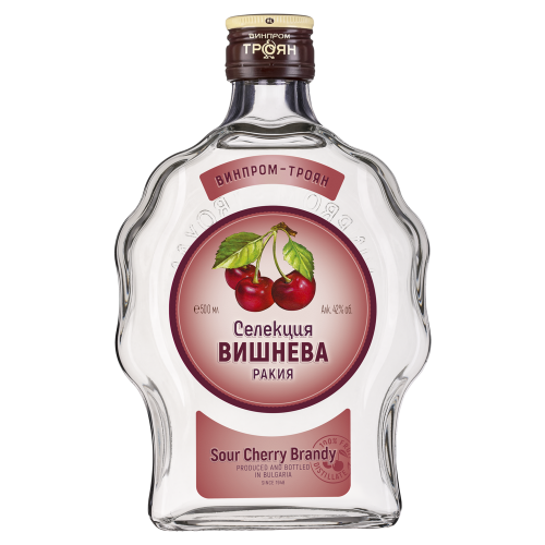 Troyan Vishneva Sauerkirsch Rakija | 0,5 l Troyan Vishneva Sauerkirsch Rakija aus Bulgarien.